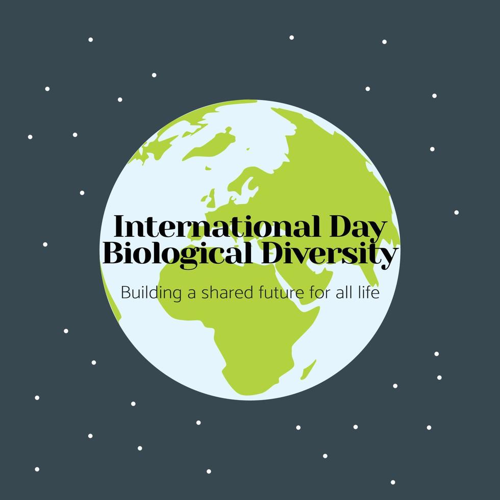 International Day for Biological Diversity illustration. vector EPS10. Suitable for banner, poster, greeting card, mug, shirt, template and print advertising. Illustration of an earth in the galaxy