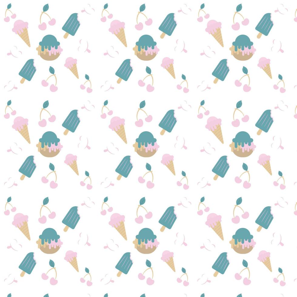 creamy ice cream pattern design vector