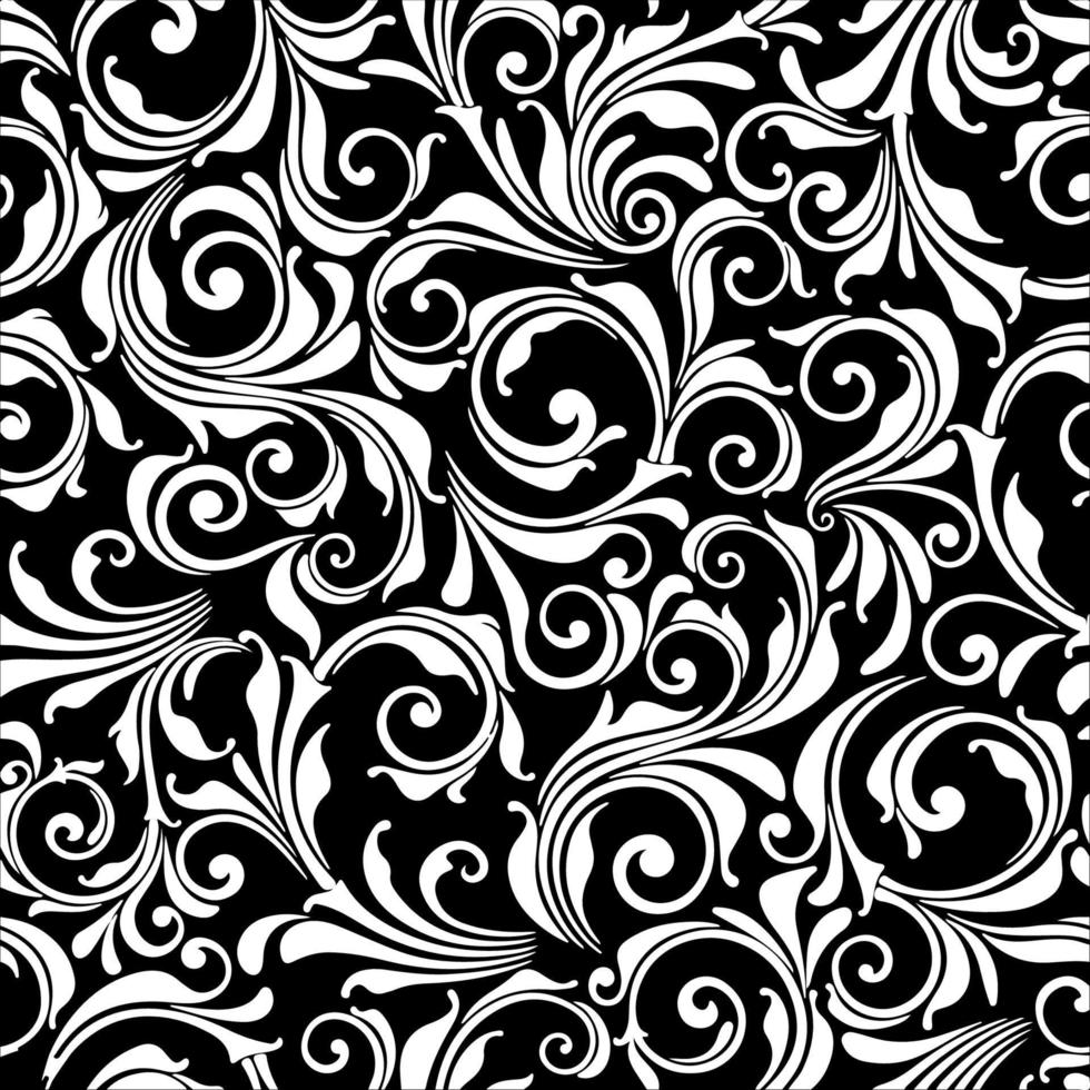 background pattern seamless texture illustration leaf black print vector floral