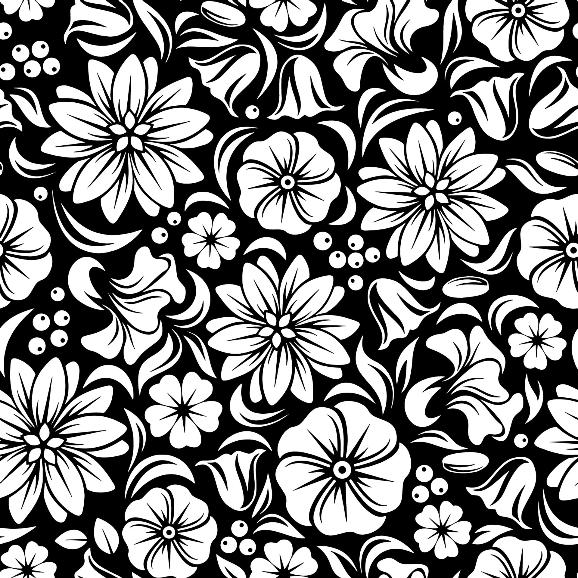 black white flower wallpaper