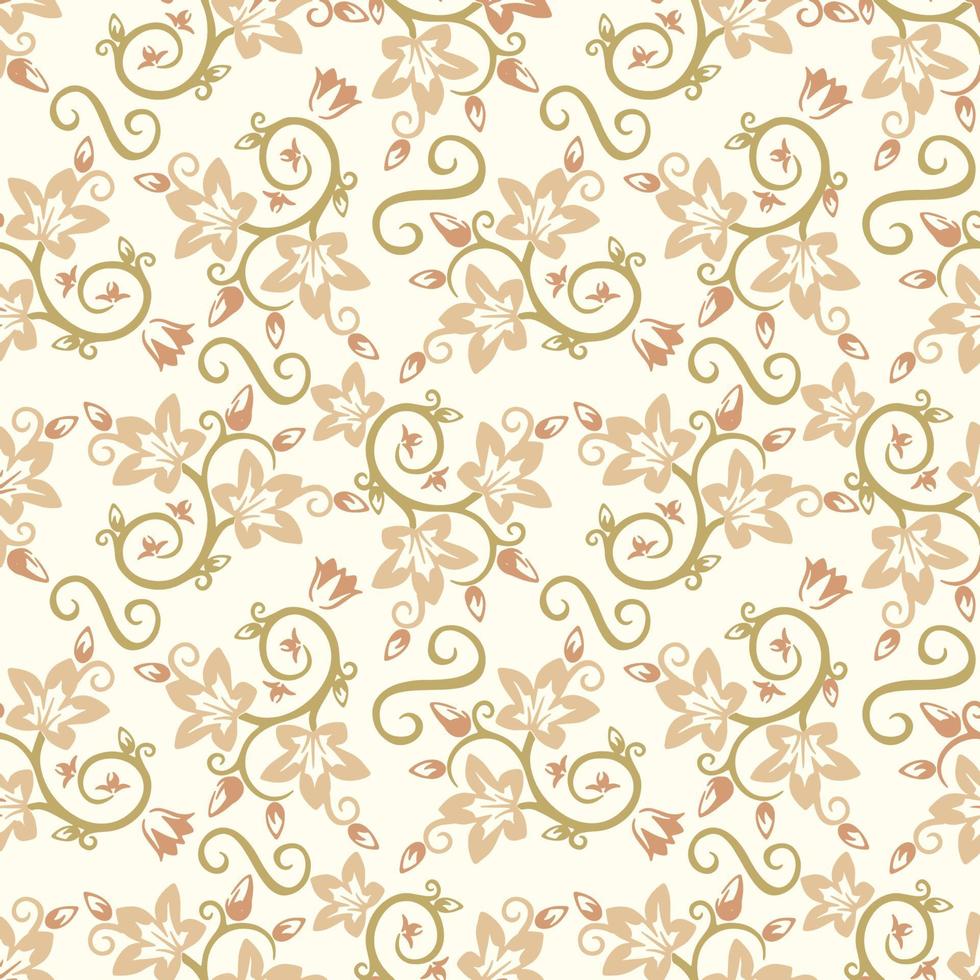 Leave Floral vintage seamless pattern Vector illustration