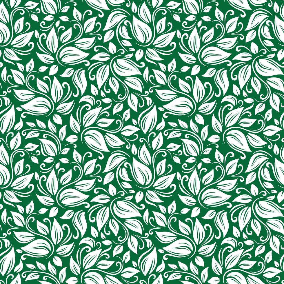 Background Seamless Green Florall Pattern Vector Illustration