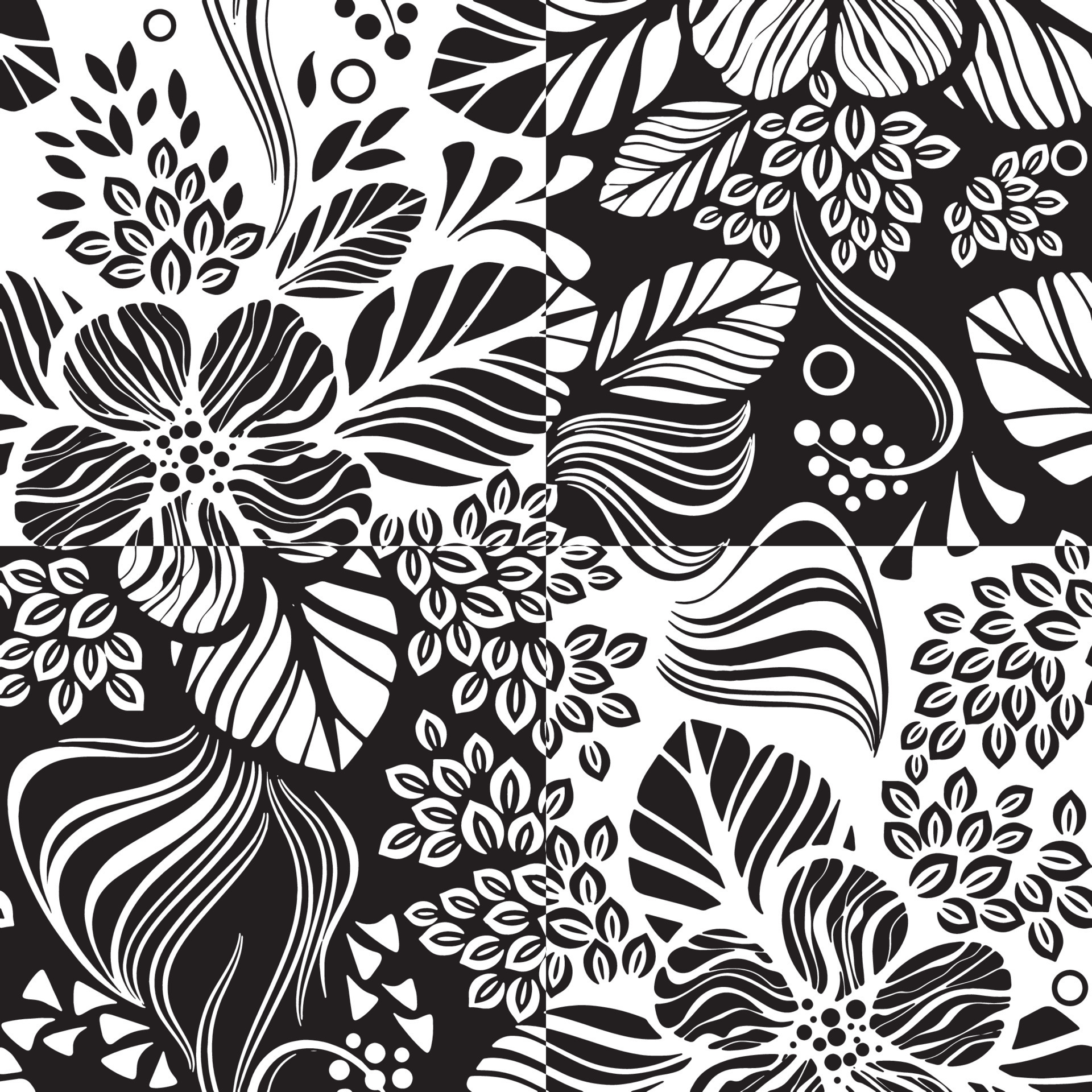 Black and white seamless floral wallpaper pattern vector template 7892524 Vector Art at Vecteezy Black and white seamless floral wallpaper pattern vector template 7892524 Vector Art at Vecteezy