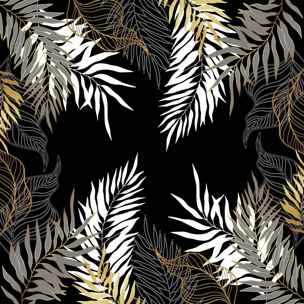hand drawn linear engraved floral background vector
