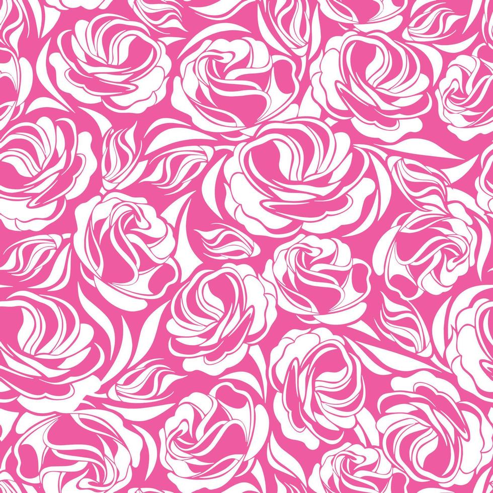 Floral vintage seamless Rose pattern Vector illustration