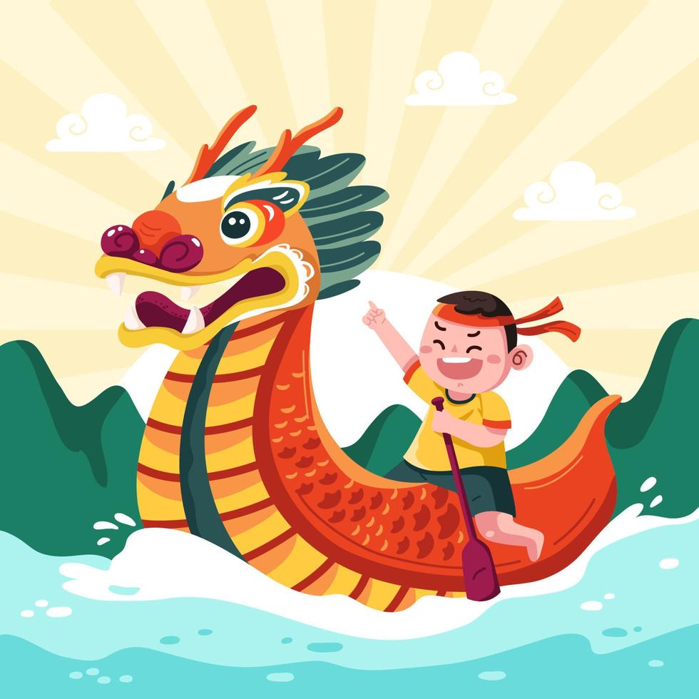 Dragon Boat Festival Concept vector