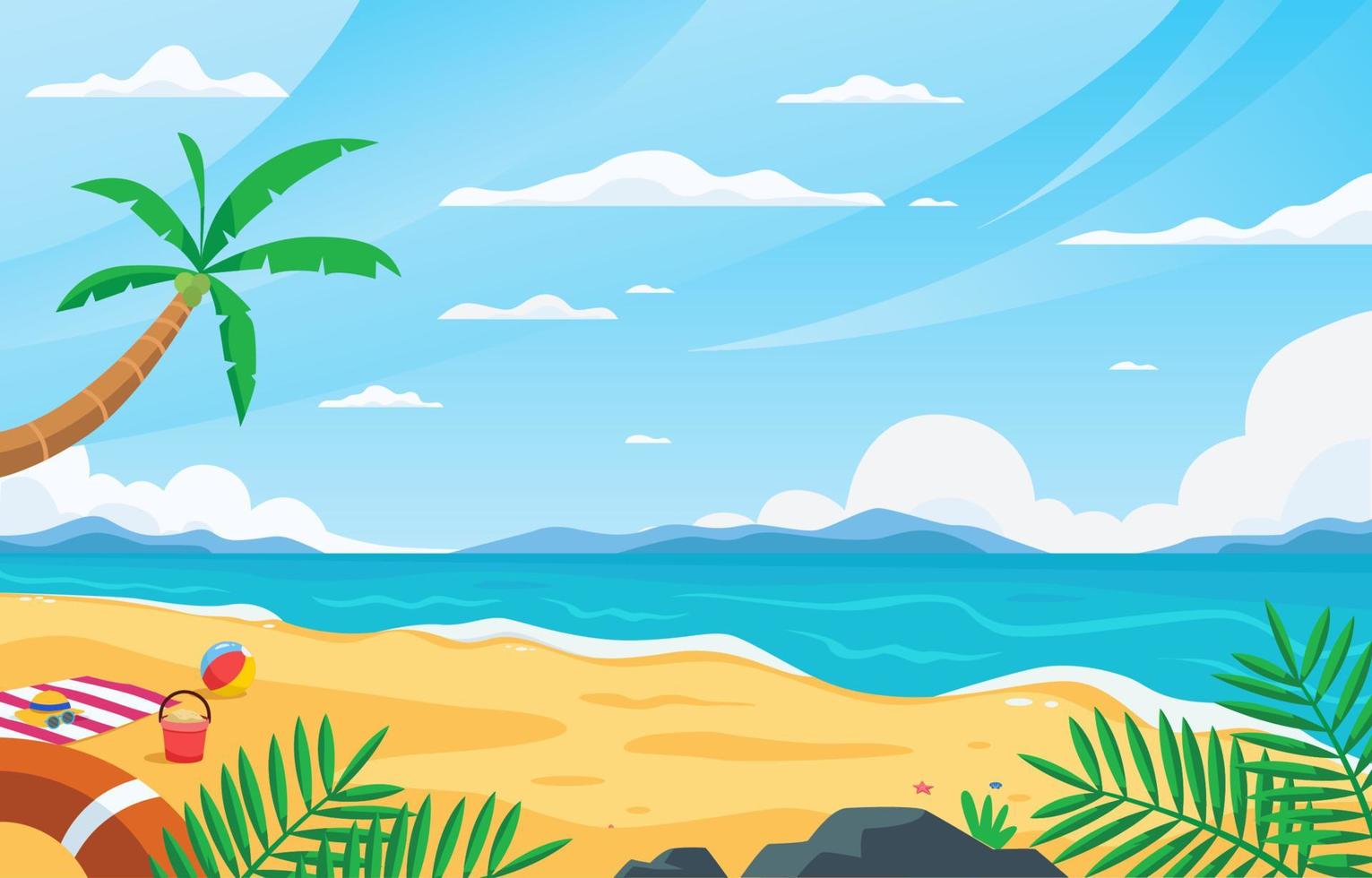 Beach Scenery Ocean Nature 7892583 Vector Art at Vecteezy