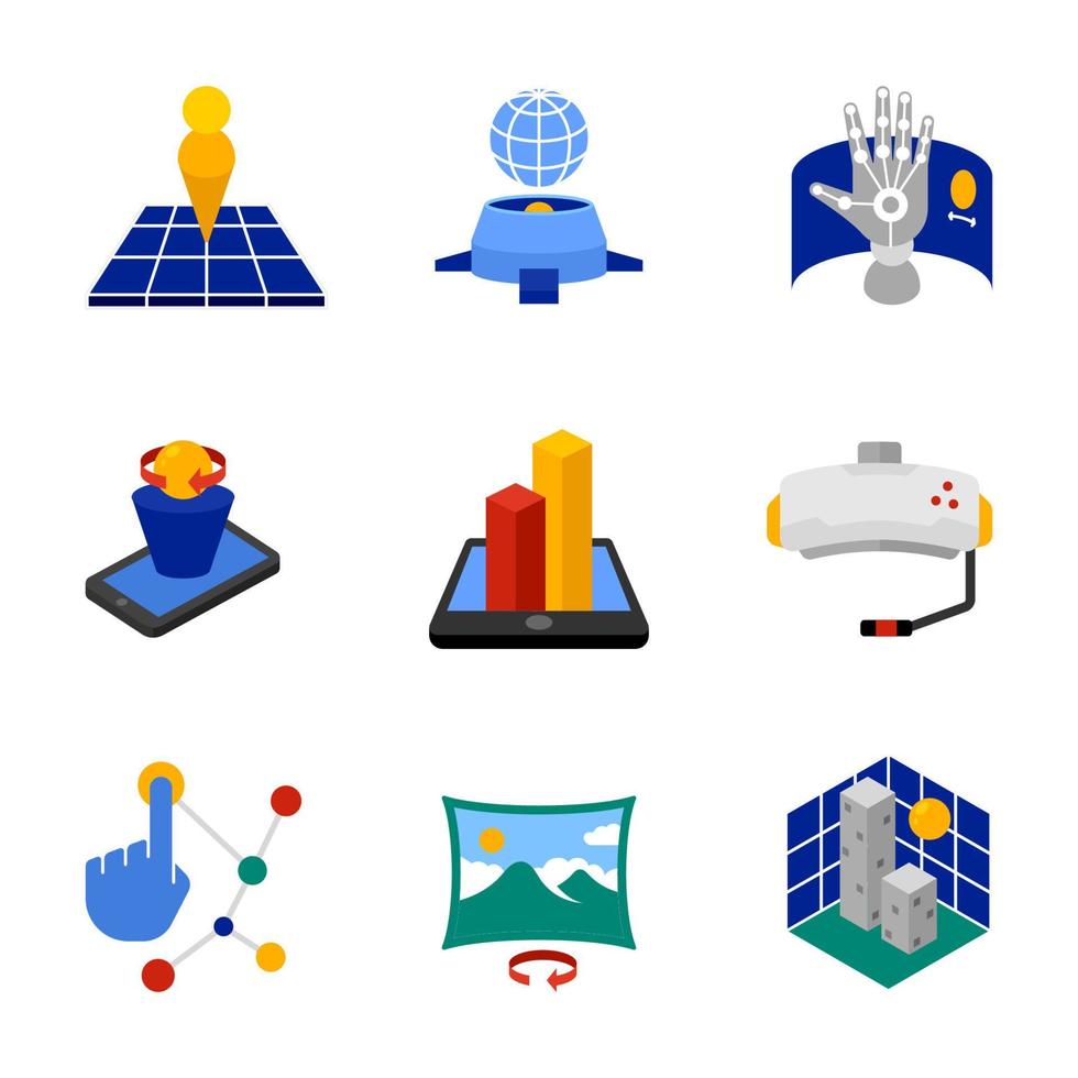 Set of Modern Virtual Universe Icons vector