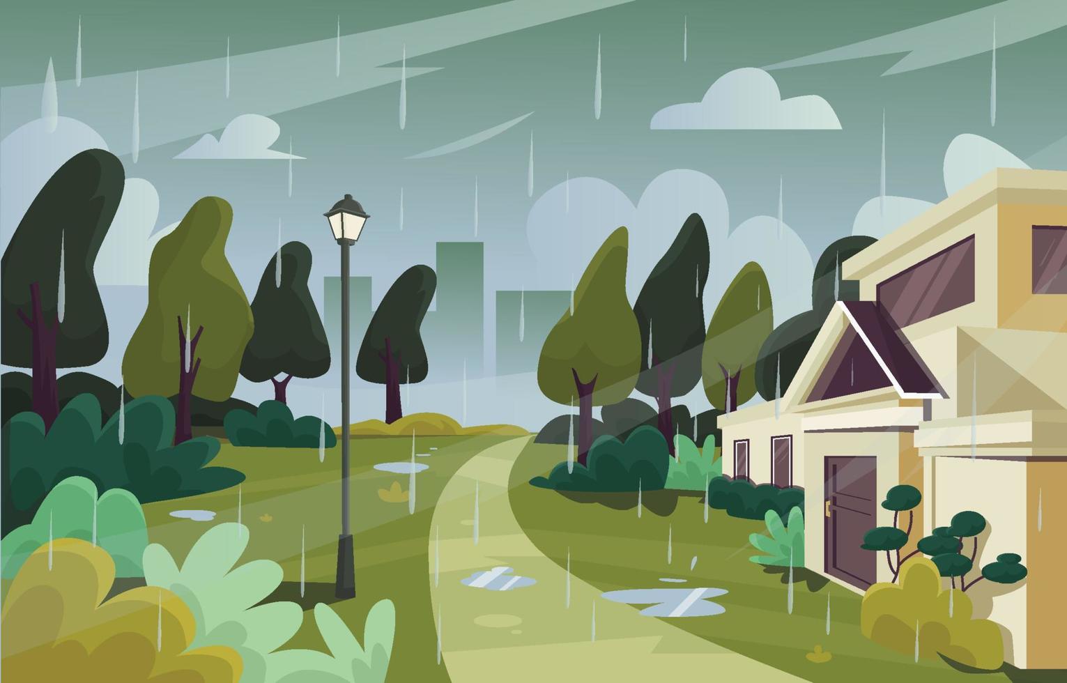 Raining Weather Background vector