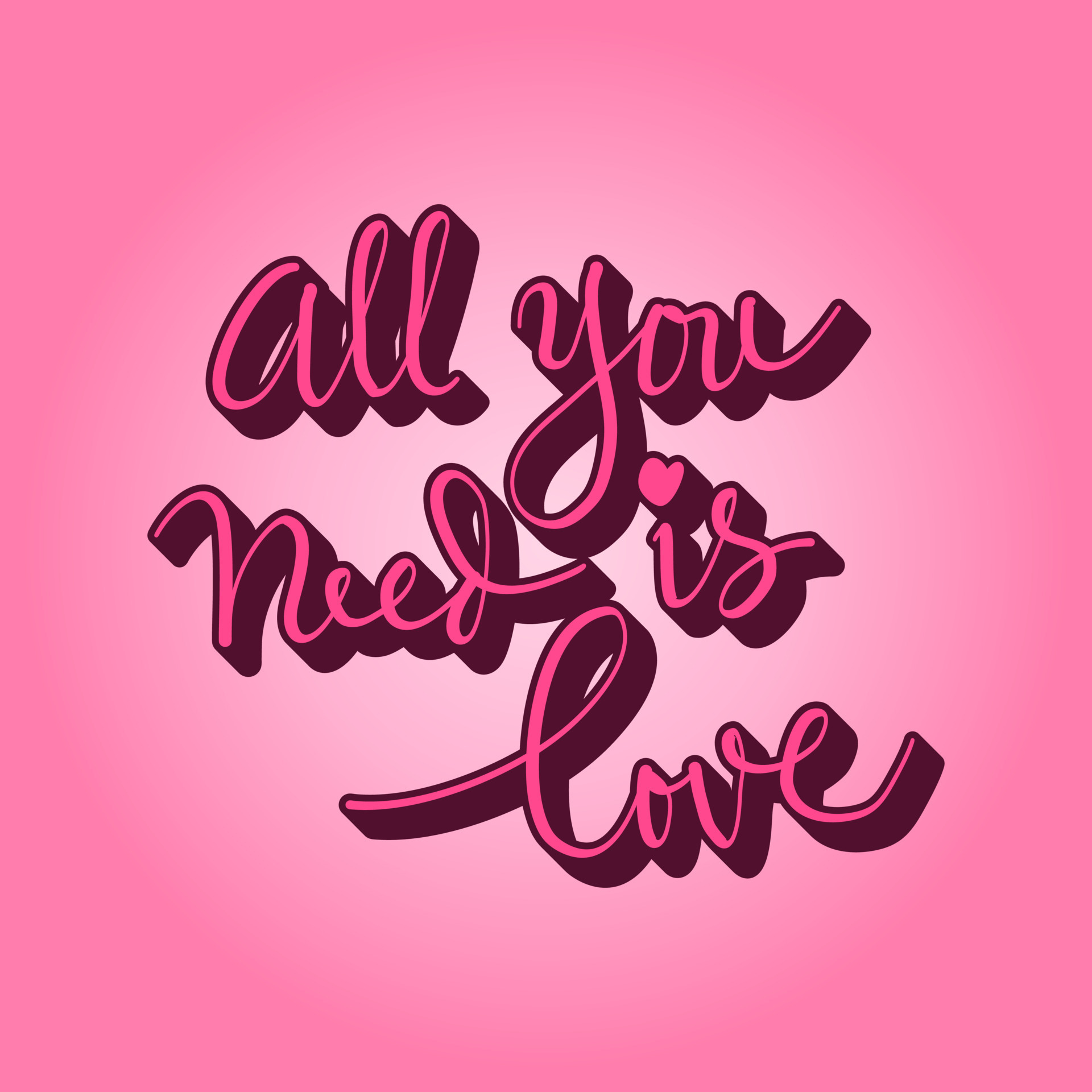 Love is all you need hand written lettering Vector Image