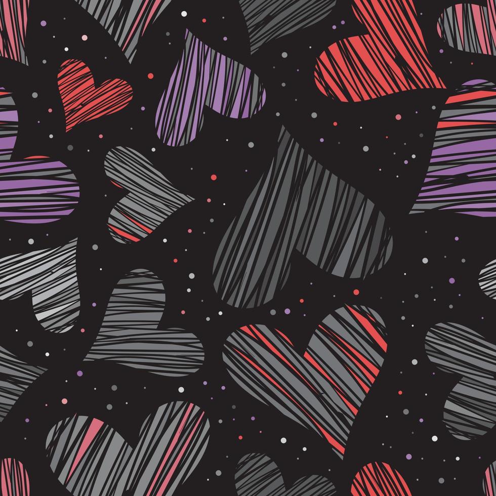 Abstract seamless doodle heart pattern. Suitable for wallpaper, textile, clothes, wrapping paper vector