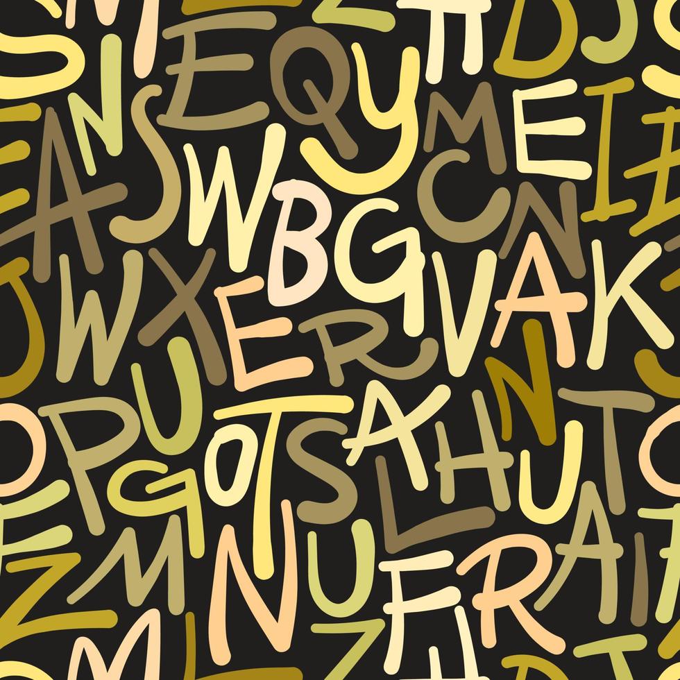 Colorful seamless hand drawn letters texture pattern vector