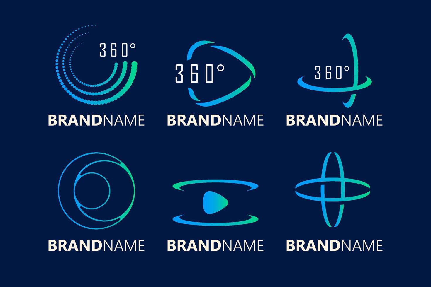 360 Degree Technology Logo Set vector