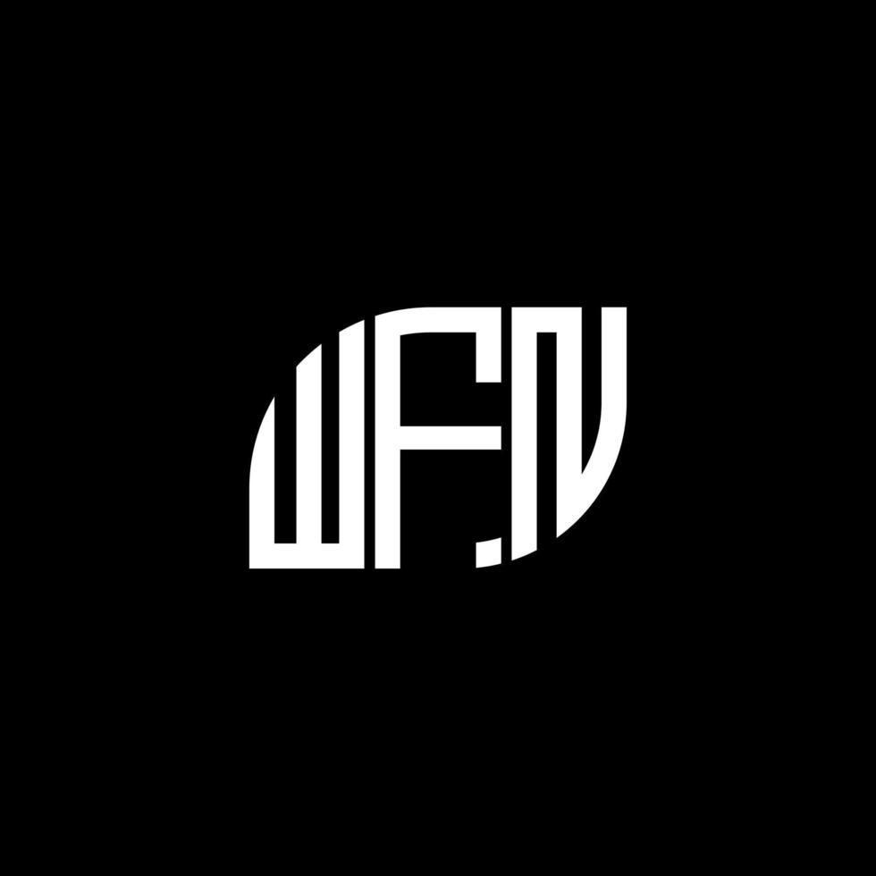 diseño de logotipo de letra wfn sobre fondo negro. concepto de logotipo de letra de iniciales creativas wfn. diseño de letras wfn. vector