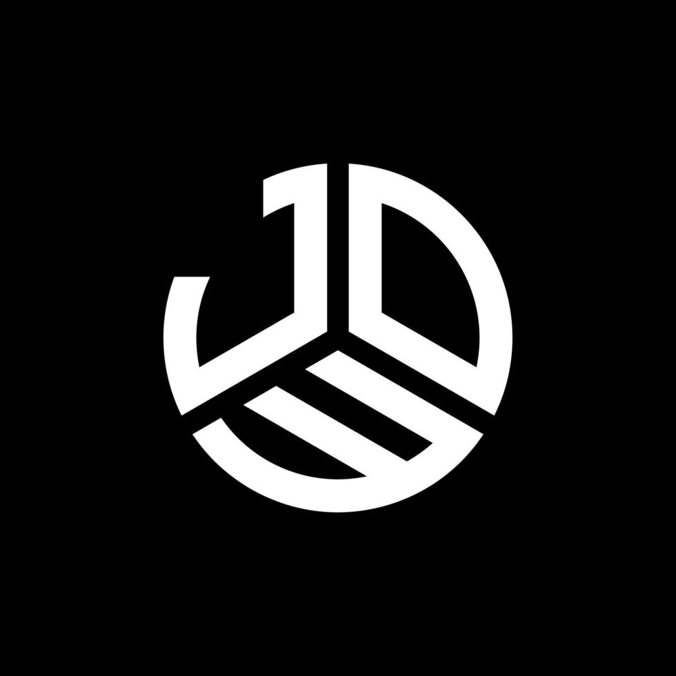 JOW letter logo design on black background. JOW creative initials letter logo concept. JOW letter design. vector