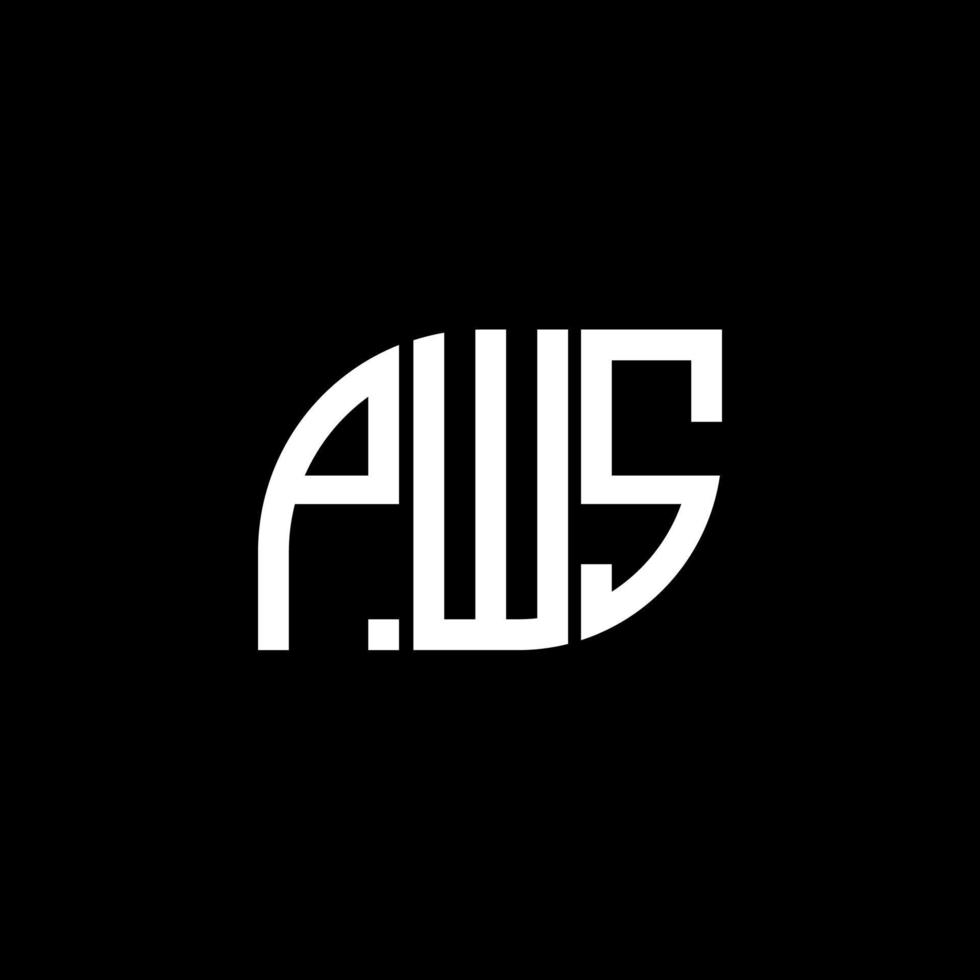 PWS letter logo design on black background.PWS creative initials letter logo concept.PWS vector letter design.