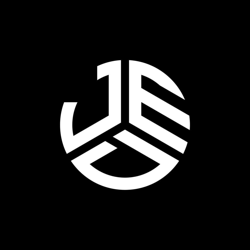 diseño de logotipo de letra jed sobre fondo negro. concepto de logotipo de letra de iniciales creativas jed. diseño de letras jed. vector