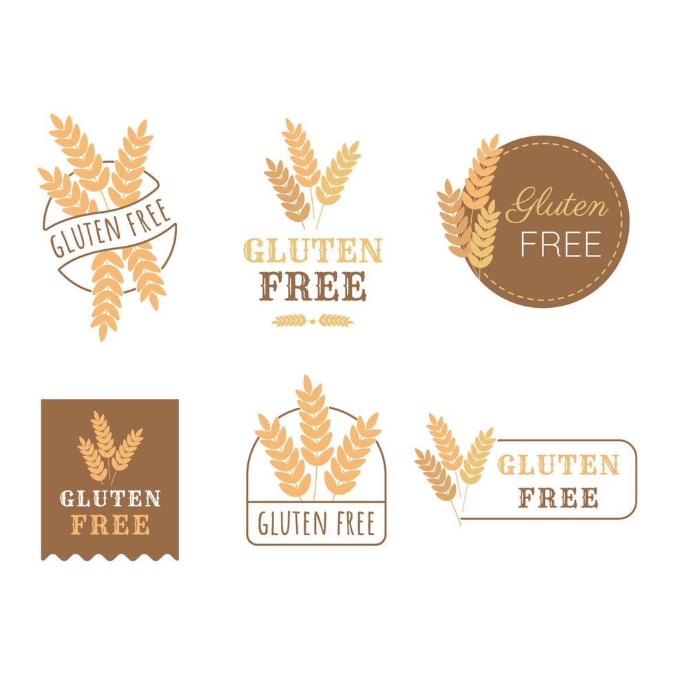 gluten free label logo vector