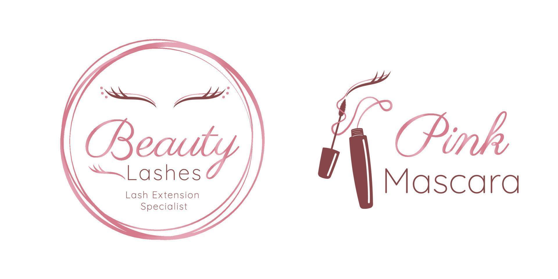 luxury beauty eyelash logo vector