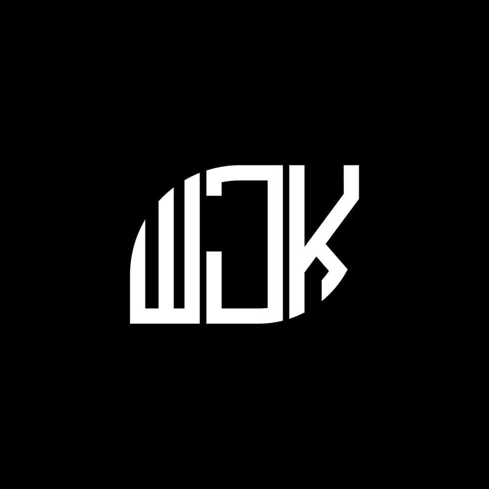 WJK letter logo design on black background. WJK creative initials letter logo concept. WJK letter design. vector