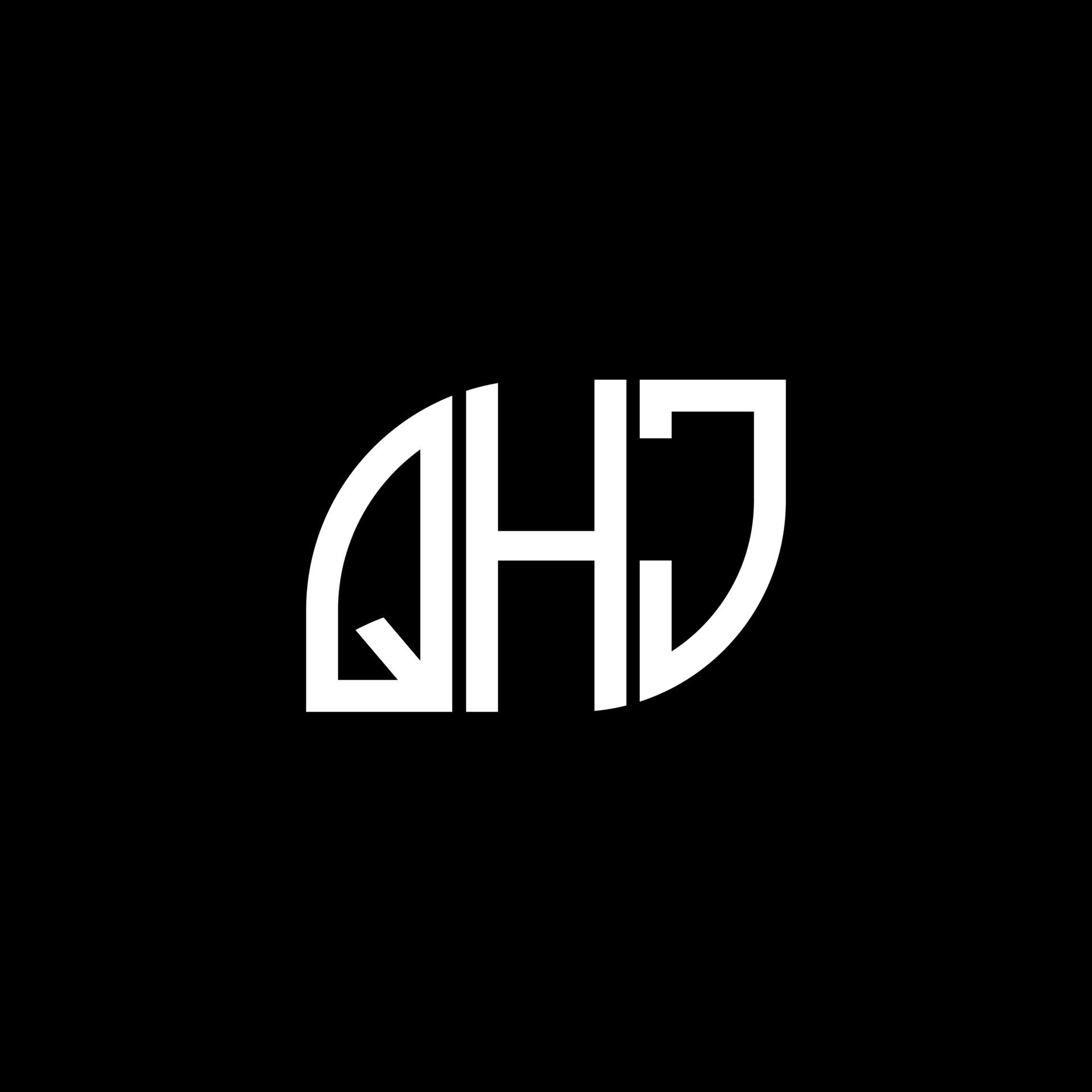 QHJ letter logo design on black background.QHJ creative initials letter ...