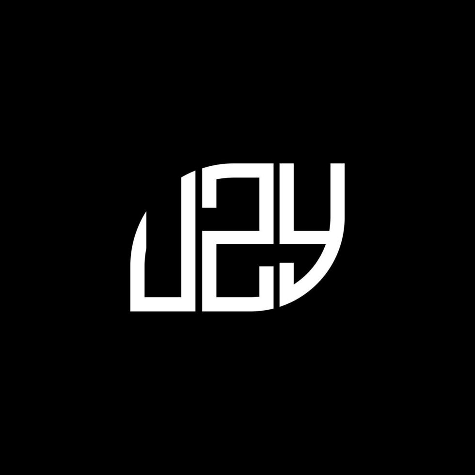 UZY letter logo design on black background. UZY creative initials letter logo concept. UZY letter design. vector