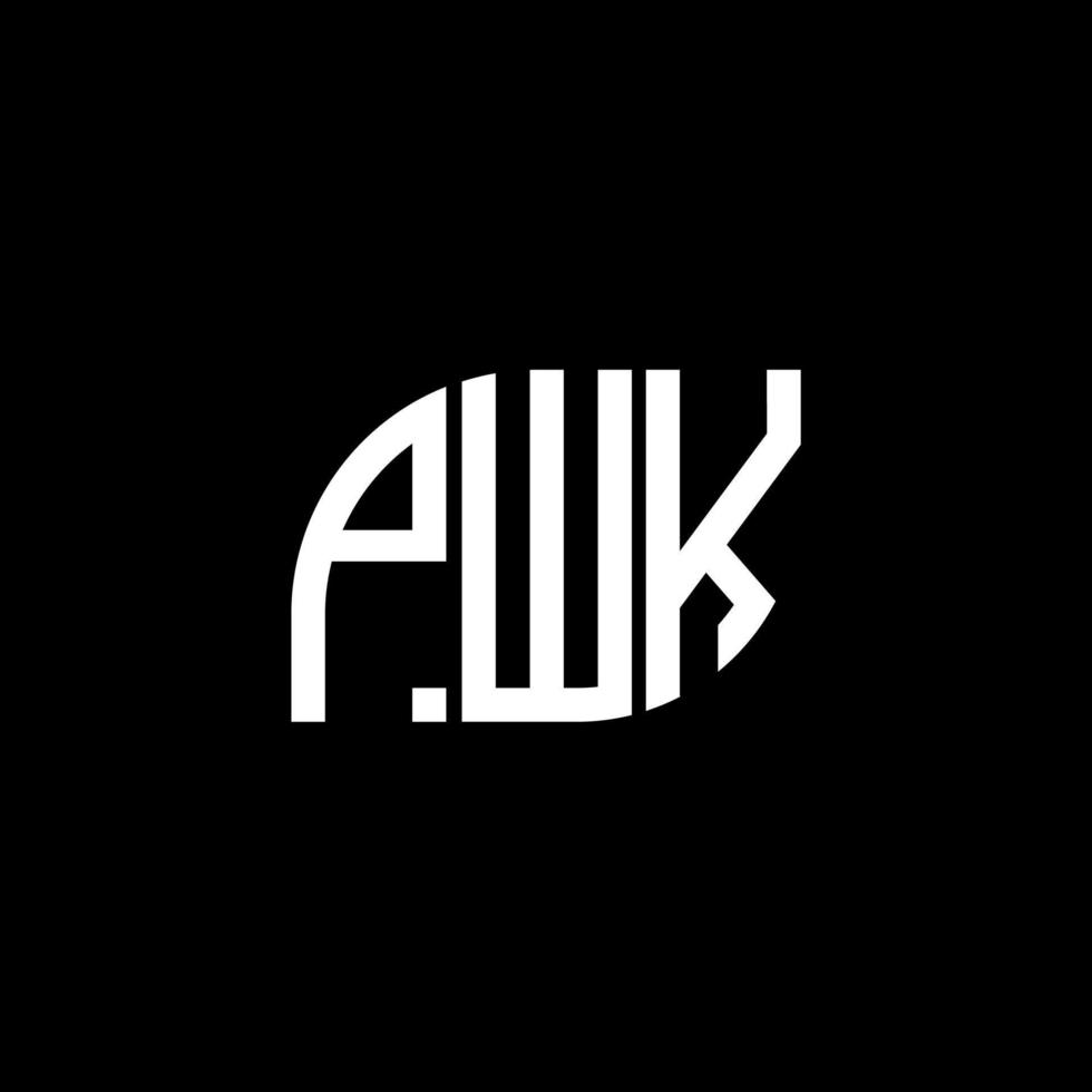 diseño de logotipo de letra pwk sobre fondo negro.concepto de logotipo de letra inicial creativa pwk.diseño de letra vectorial pwk. vector