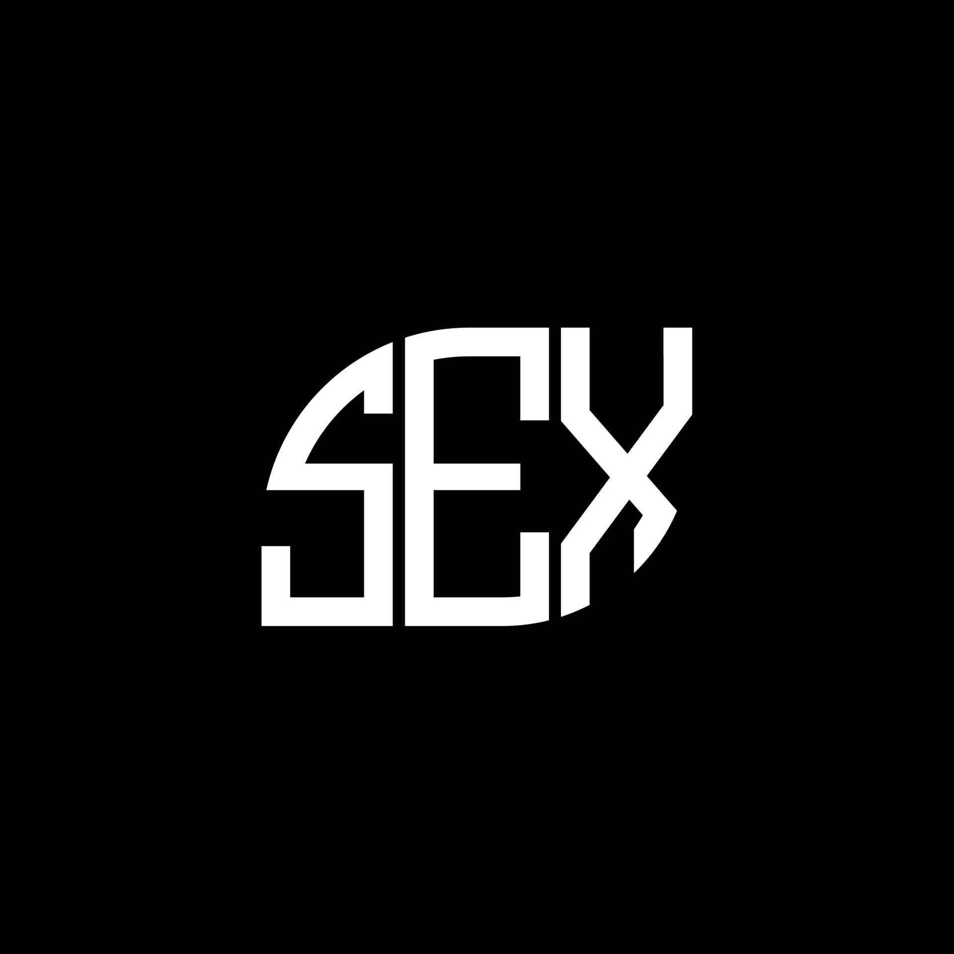 Diseño De Logotipo De Carta De Sexo Sobre Fondo Negro Concepto De Logotipo De Letra De 