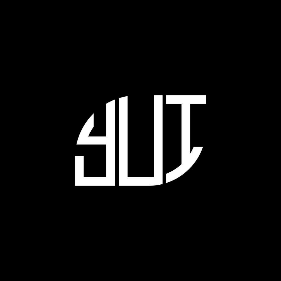 diseño del logotipo de la letra yui sobre fondo negro. concepto de logotipo de letra de iniciales creativas de yui. diseño de letras yui. vector