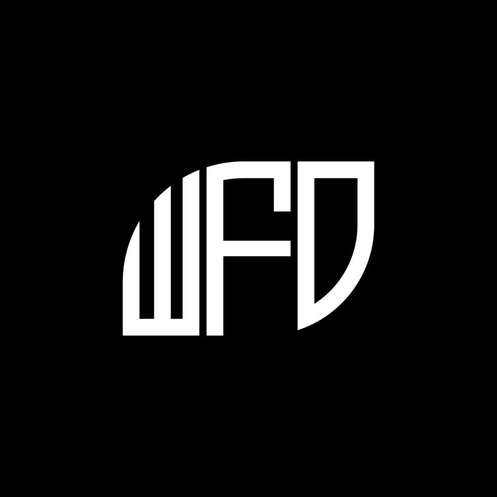 diseño de logotipo de letra wfo sobre fondo negro. concepto de logotipo de letra de iniciales creativas wfo. diseño de carta wfo. vector