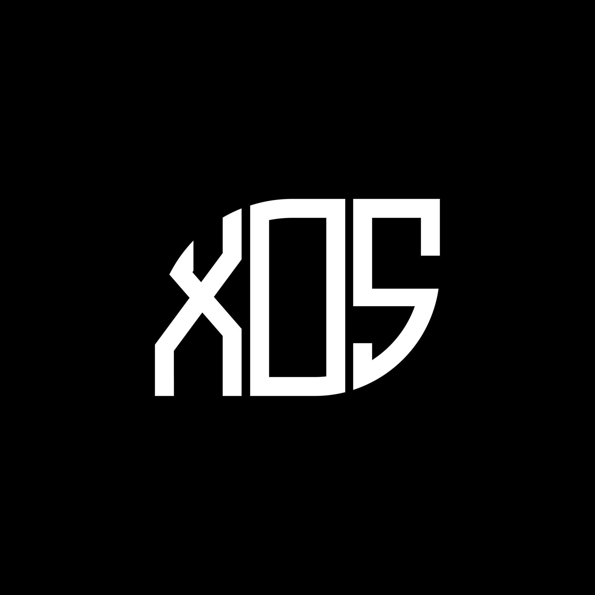 XOS letter logo design on black background. XOS creative initials