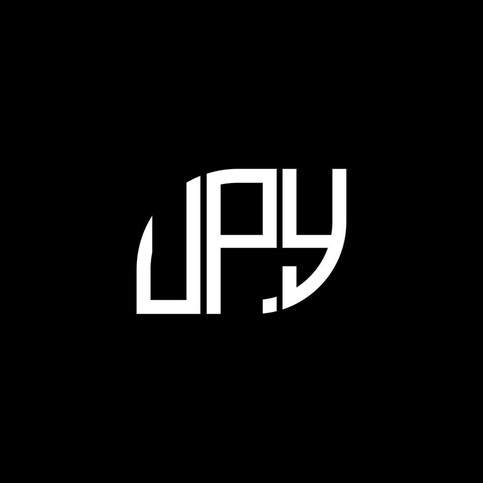 UPY letter logo design on black background. UPY creative initials letter logo concept. UPY letter design. vector
