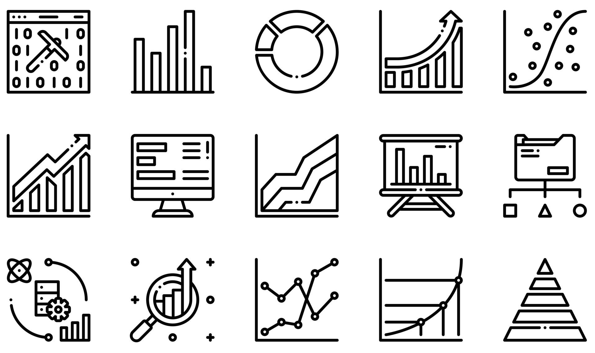 Set of Vector Icons Related to Data Analysis. Contains such Icons as ...