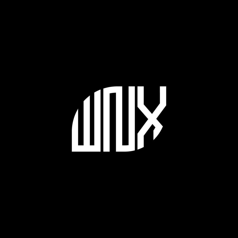 . wnx letter design.wnx letter logo design sobre fondo negro. concepto de logotipo de letra de iniciales creativas wnx. wnx letter design.wnx letter logo design sobre fondo negro. w vector