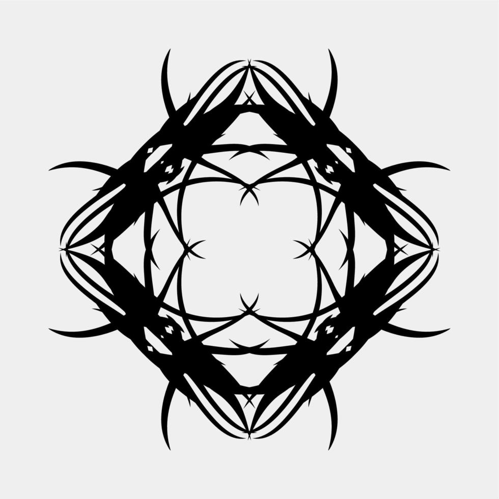 tatuaje tribal de arte vectorial negro nítido geométrico simétrico único único para decoración de tela u otro vector