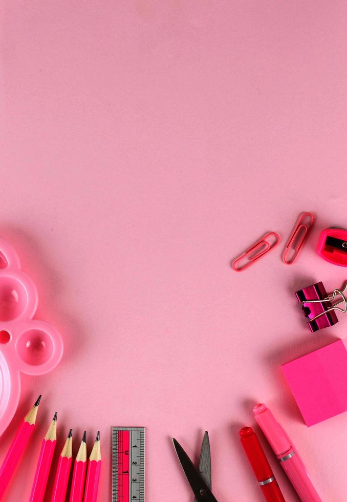Pink stationery background photo