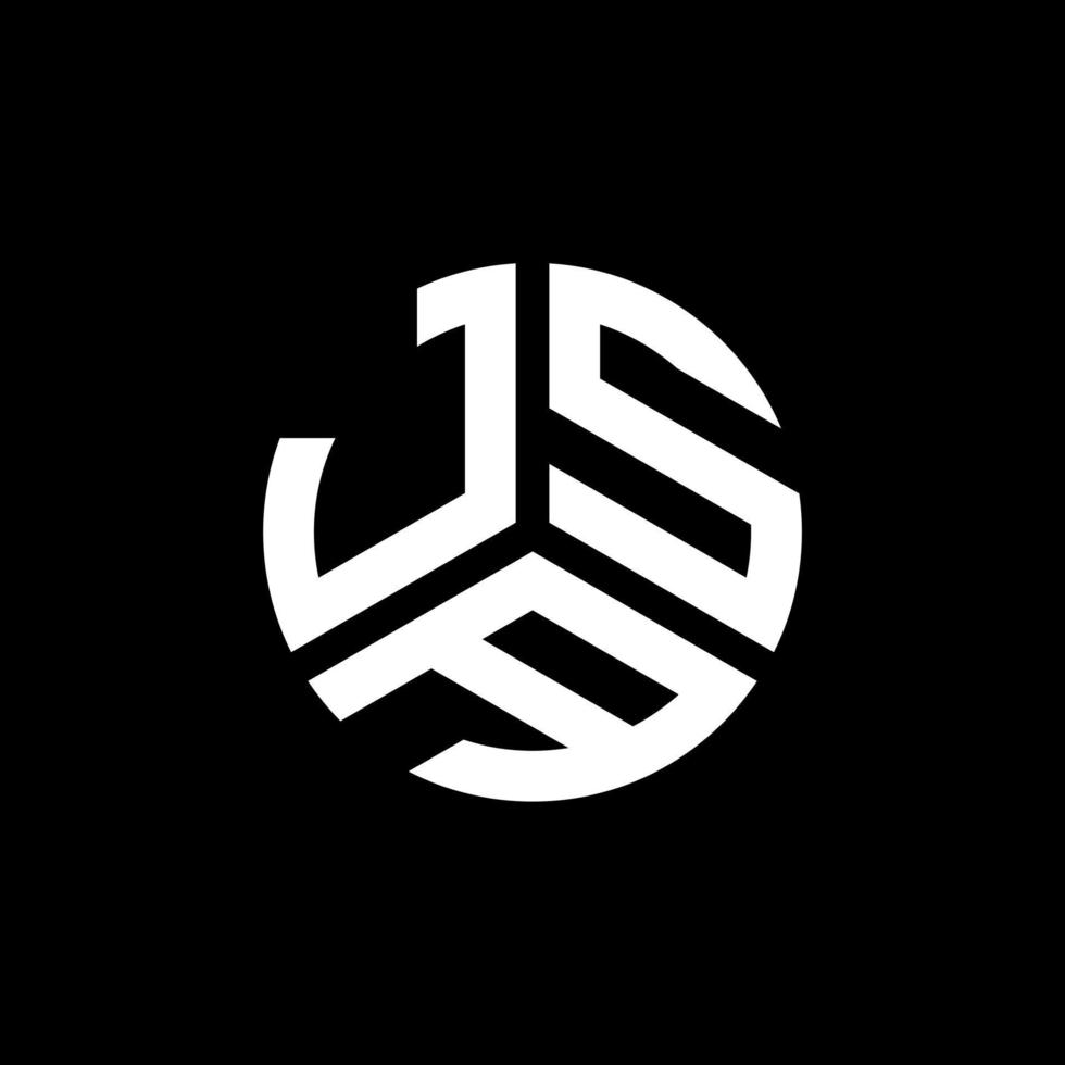diseño del logotipo de la letra jsa sobre fondo negro. concepto de logotipo de letra de iniciales creativas jsa. diseño de letra jsa. vector