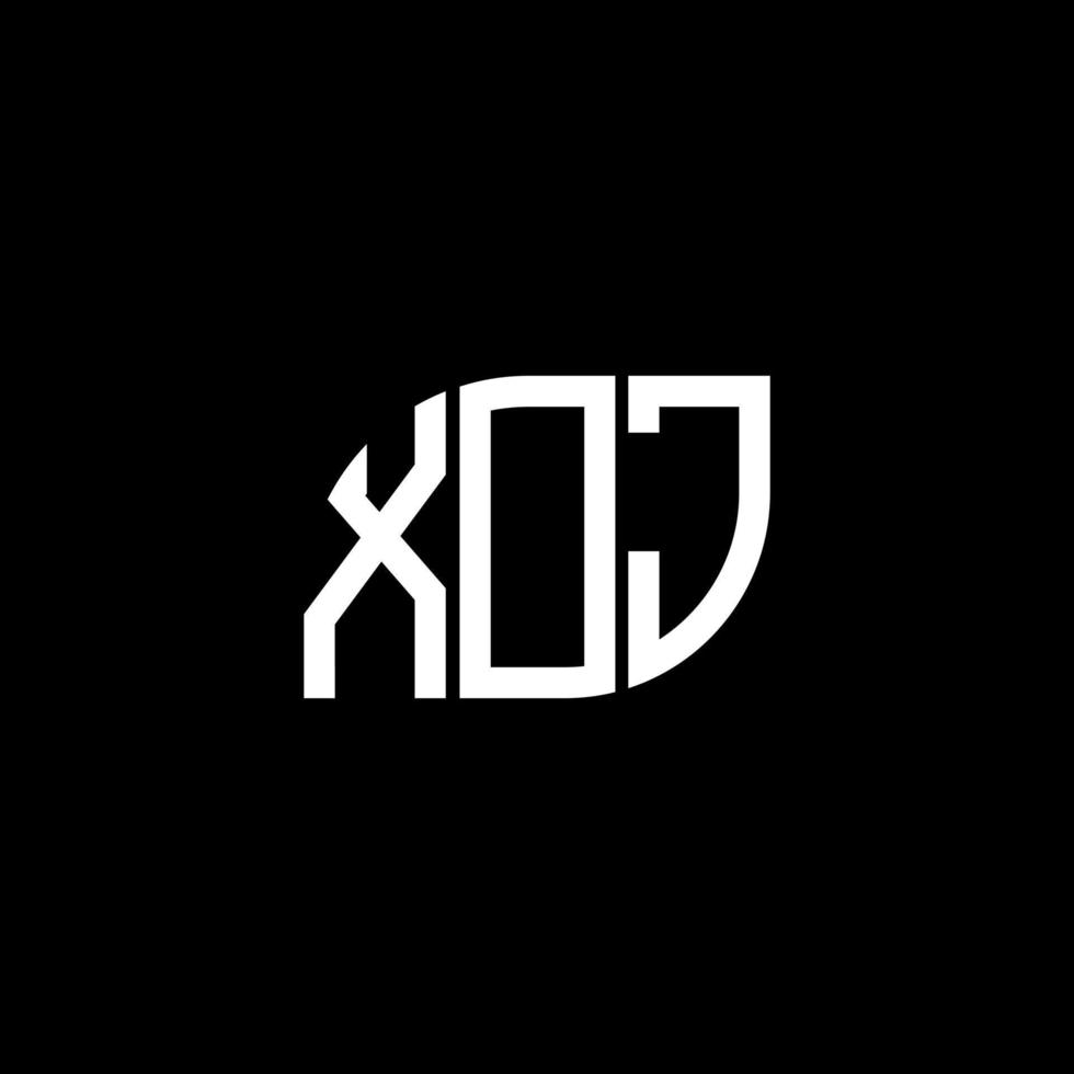 diseño del logotipo de la letra xoj sobre fondo negro. concepto de logotipo de letra inicial creativa xoj. diseño de letras xoj. vector