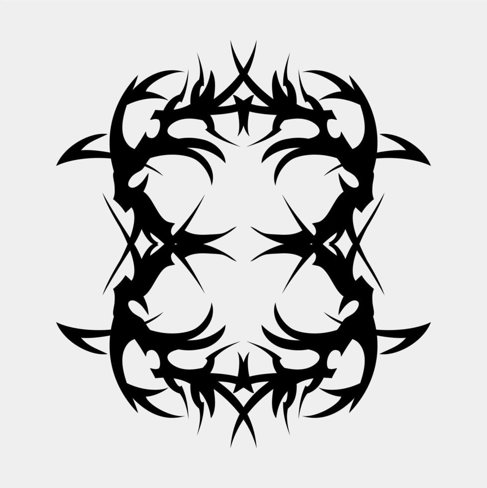 vector tribal tattoos scary black and white background for chest tattoos, back tattoos or others