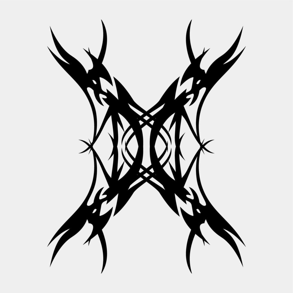 vector art tribal tattoo black sharp symmetrical geometric unique unique for cloth decoration or other