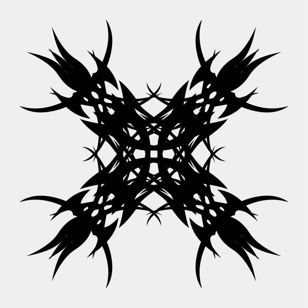 vector art tribal tattoo black sharp symmetrical geometric unique unique for cloth decoration or other