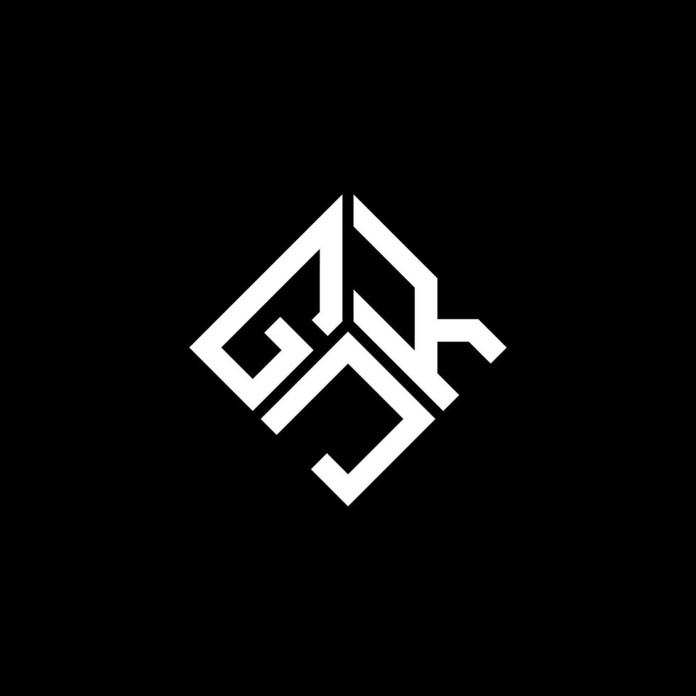 diseño de logotipo de letra gjk sobre fondo negro. concepto de logotipo de letra de iniciales creativas gjk. diseño de letras gjk. vector