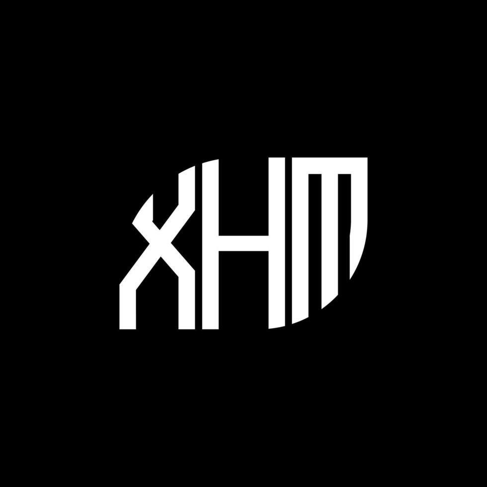 XHM letter logo design on black background. XHM creative initials
