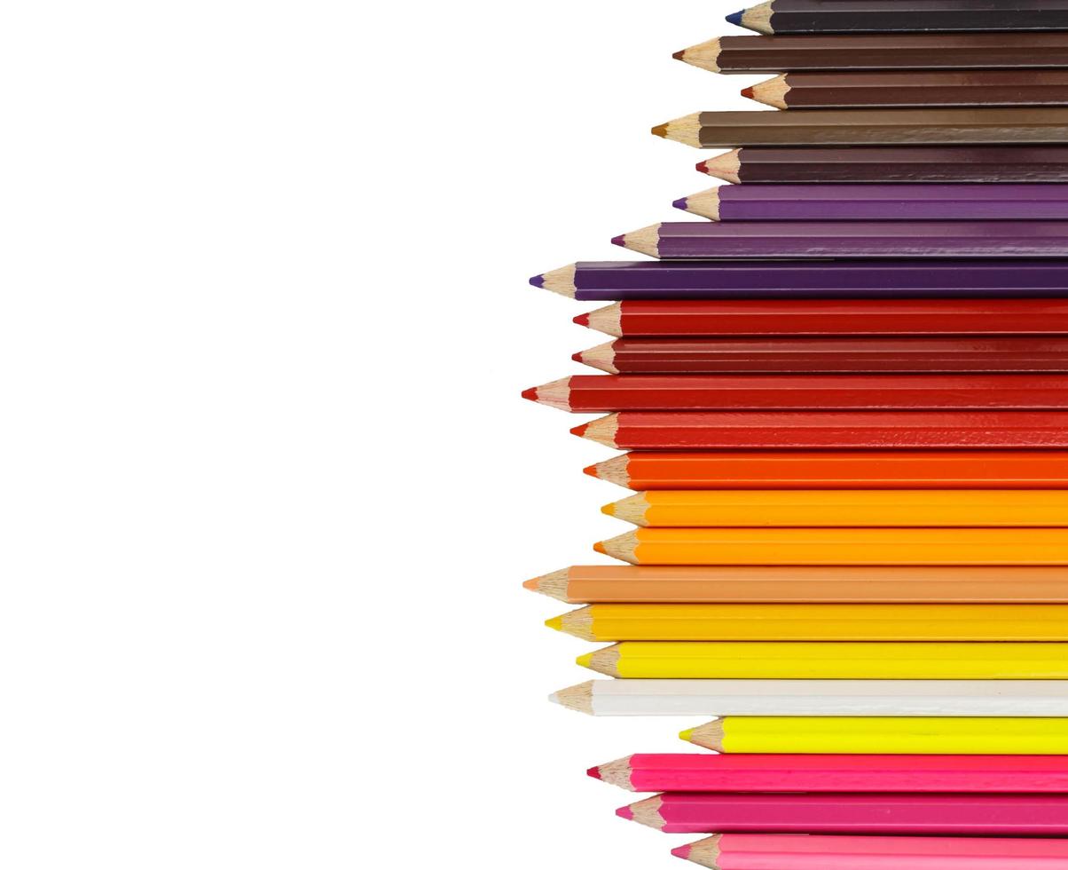 Row of coloring pencils photo