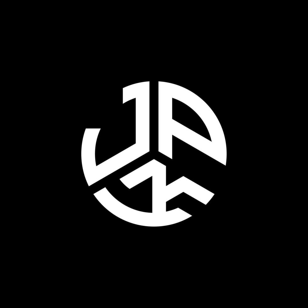 JPK letter logo design on black background. JPK creative initials letter logo concept. JPK letter design. vector