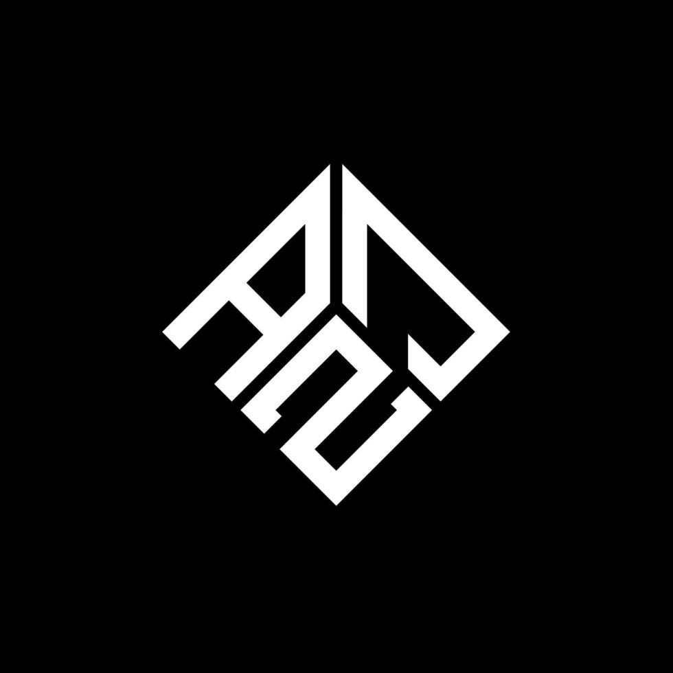 AZJ letter logo design on black background. AZJ creative initials letter logo concept. AZJ letter design. vector