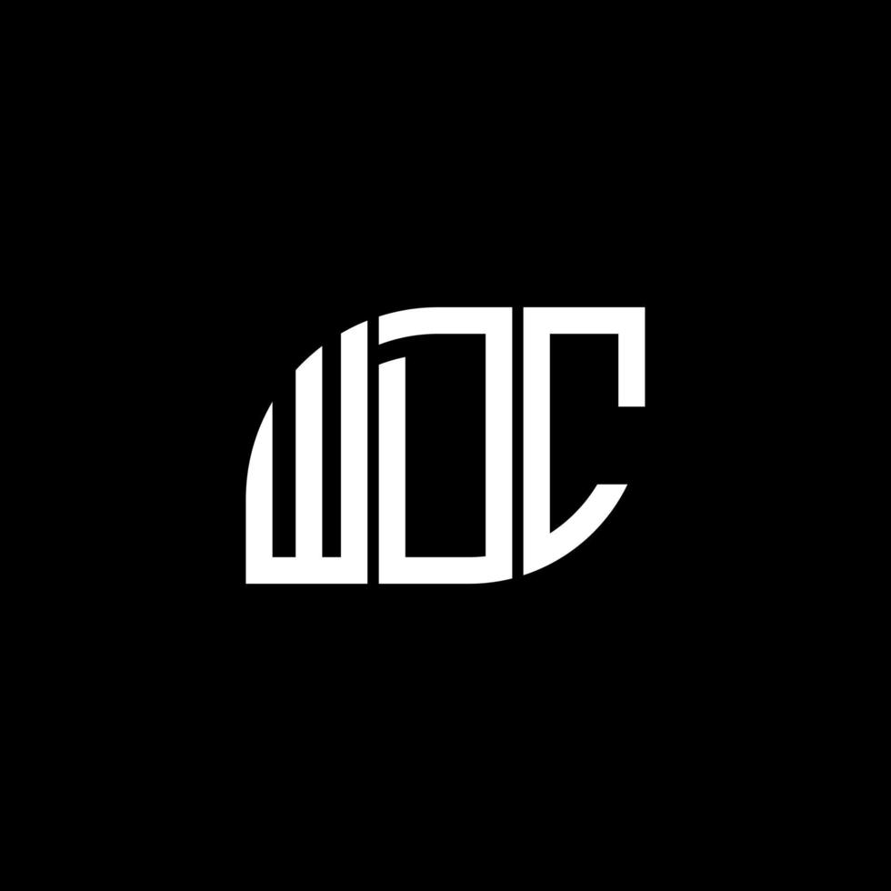 WDC letter logo design on black background. WDC creative initials letter logo concept. WDC letter design. vector