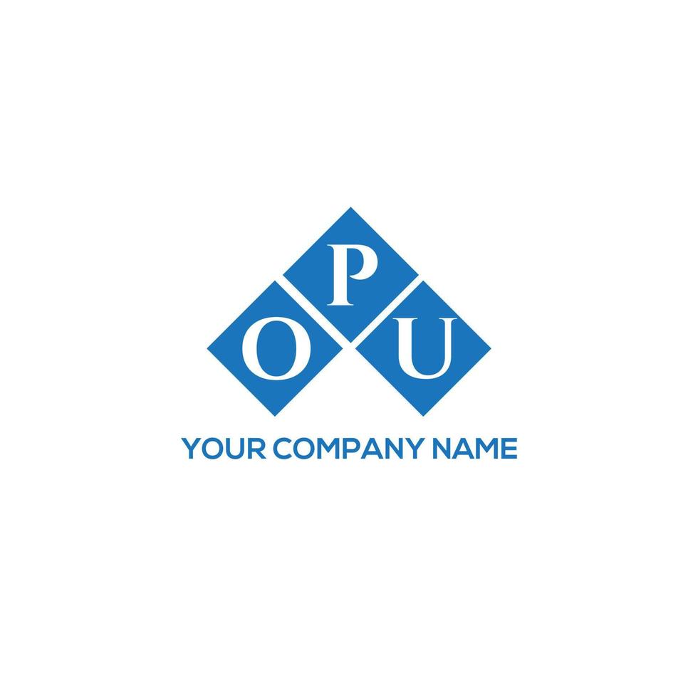 diseño de logotipo de letra opu sobre fondo blanco. concepto de logotipo de letra de iniciales creativas de opu. diseño de carta opu. vector