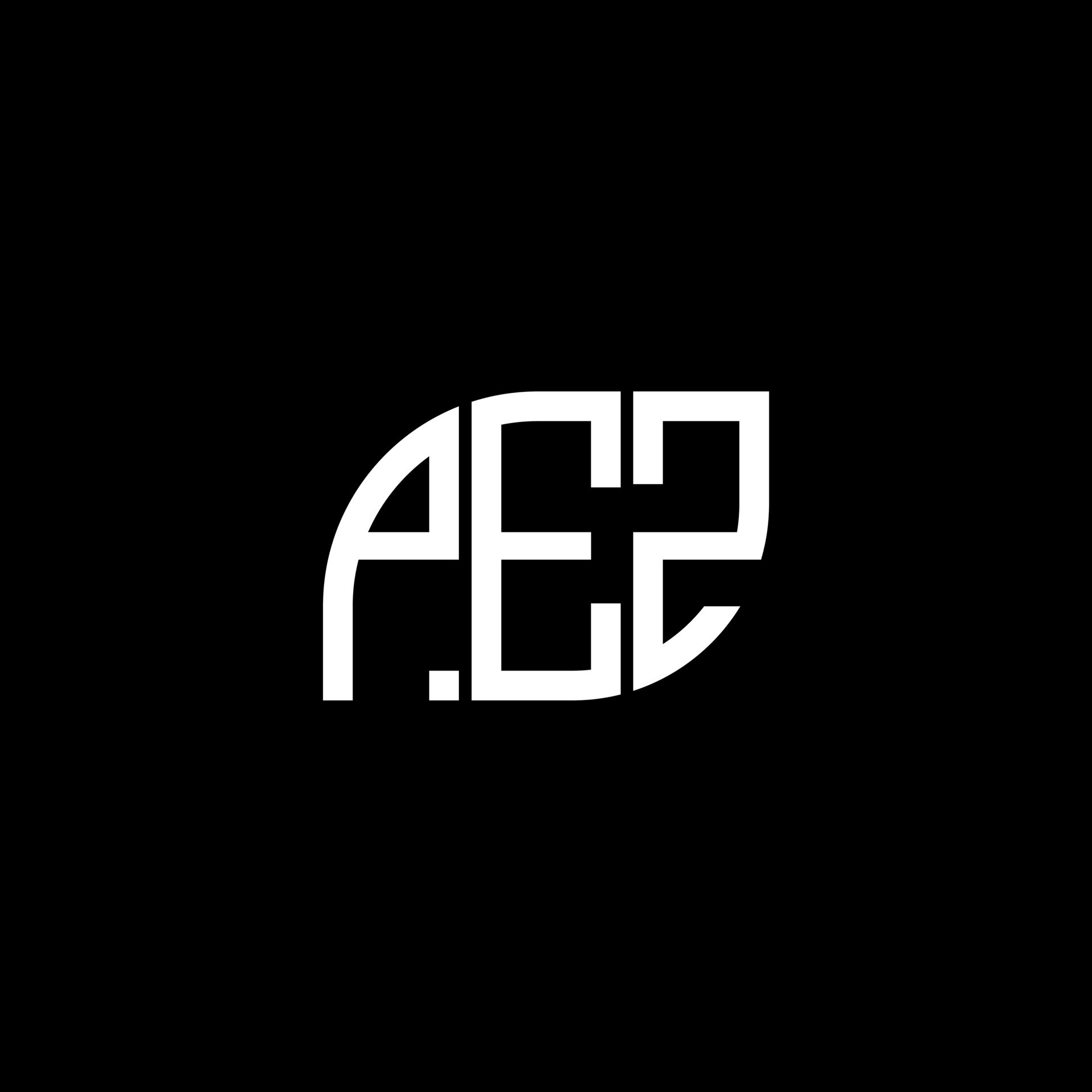 PEZ letter logo design on black background.PEZ creative initials letter