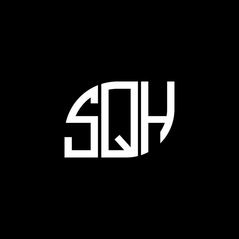 diseño de logotipo de letra sqh sobre fondo negro. concepto de logotipo de letra de iniciales creativas sqh. diseño de letras sqh. vector